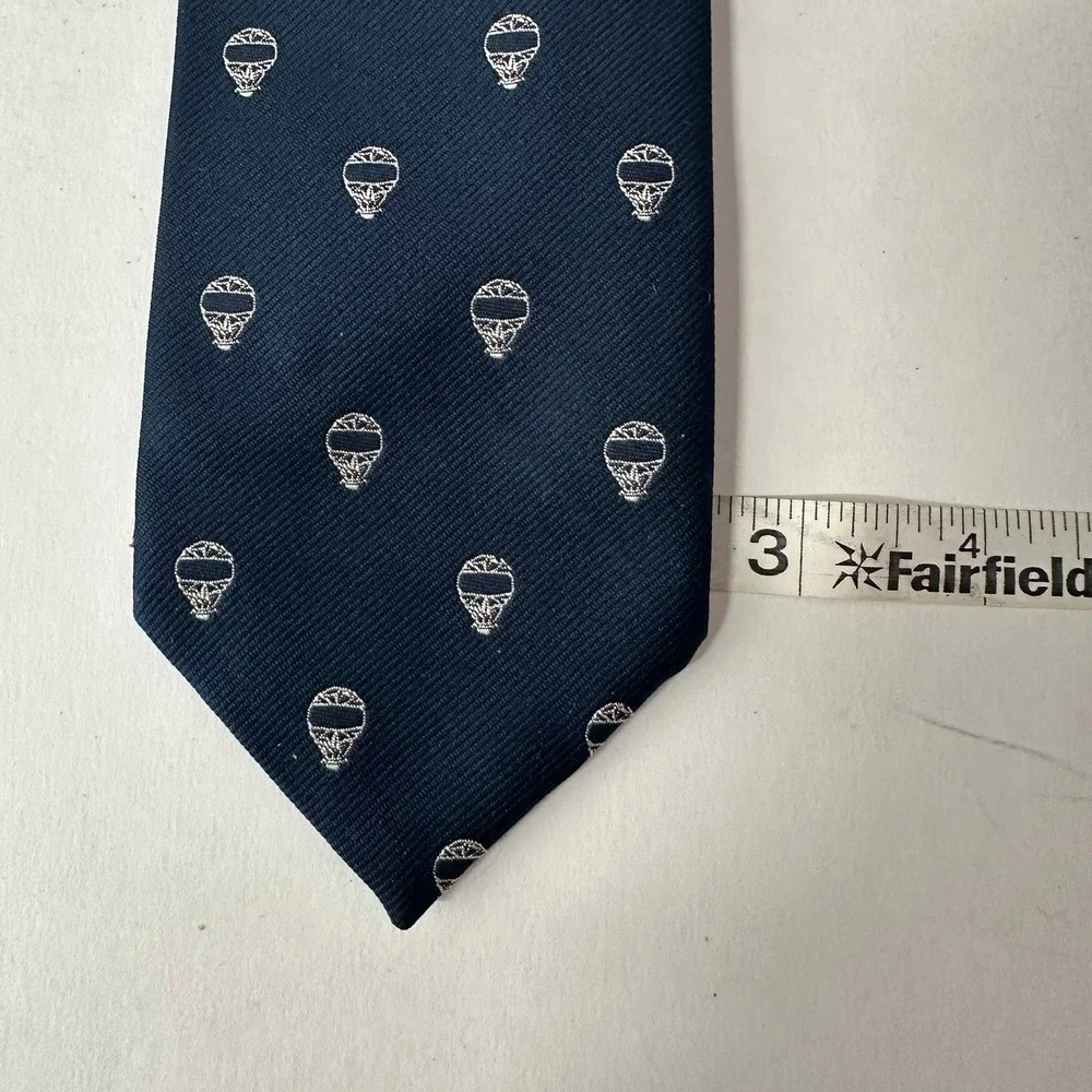 The Counselor Mens Navy Blue Hot Air Balloon Silk Blend Necktie Tie Preppy